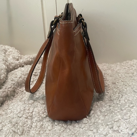 PATRICIA Nash Chestnut Brown Leather Handbag Tote Purse - Picture 3 of 9